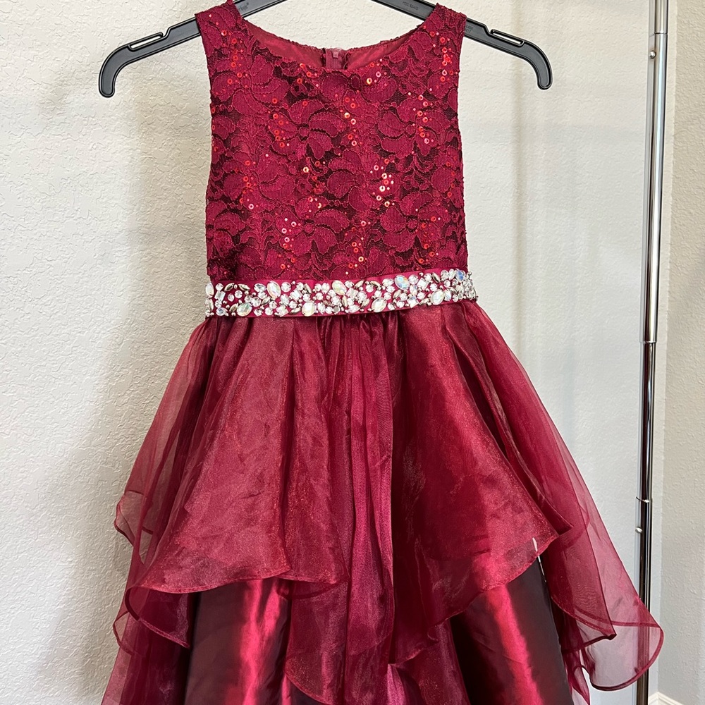 Beautiful Maroon My Best Kid U.S.A. Girls Dress, size 12